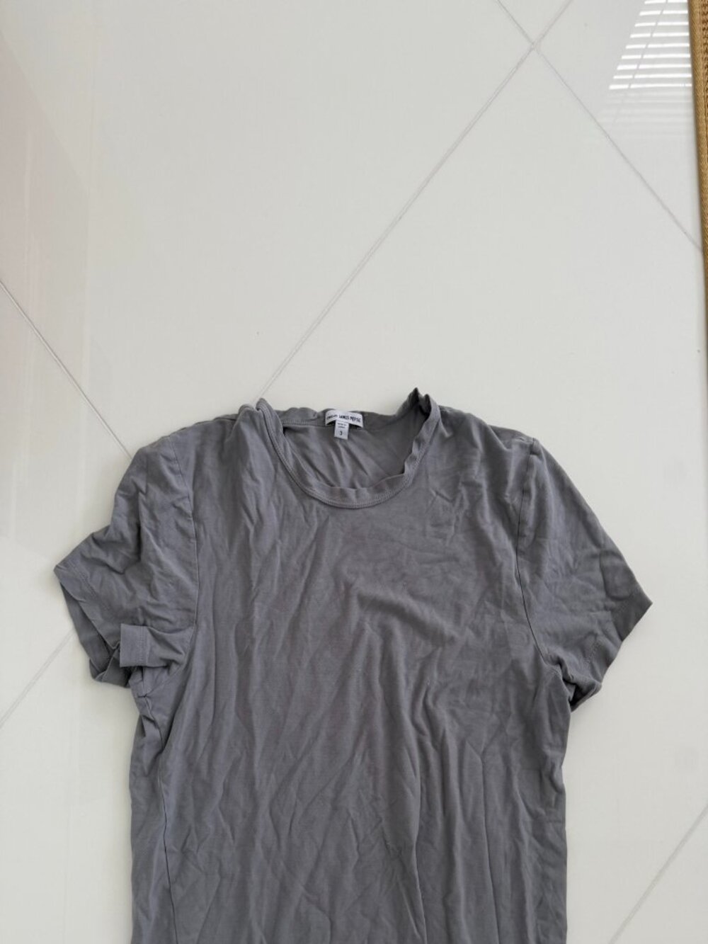 James Perse Standard Gray Crewneck T-Shirt Size 3 Made in Japan